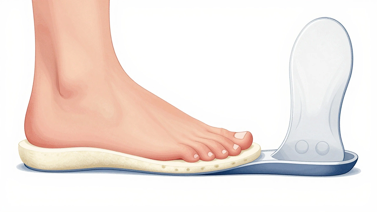 Comparison between a collapsing foam sole and a rigid orthotic support