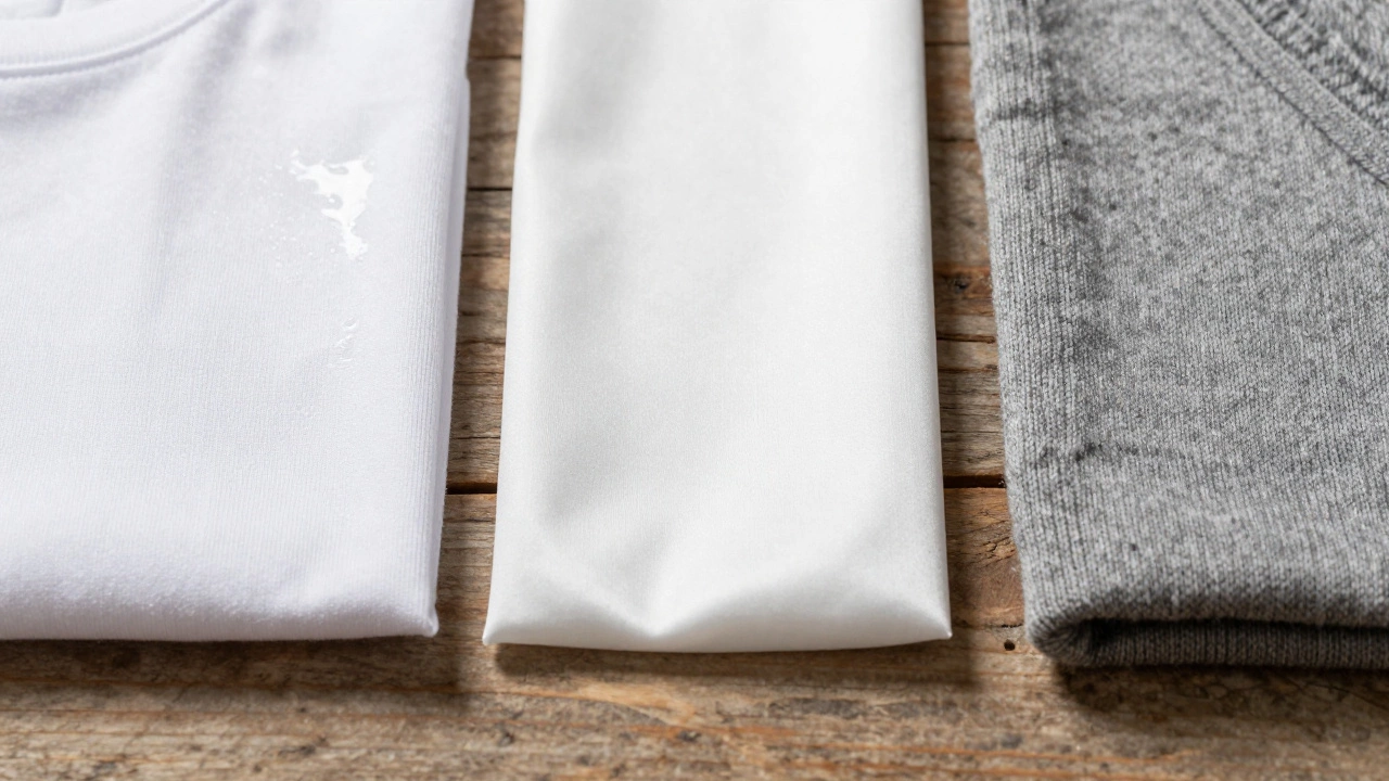 Comparison of cotton, synthetic, and merino wool fabrics for activewear