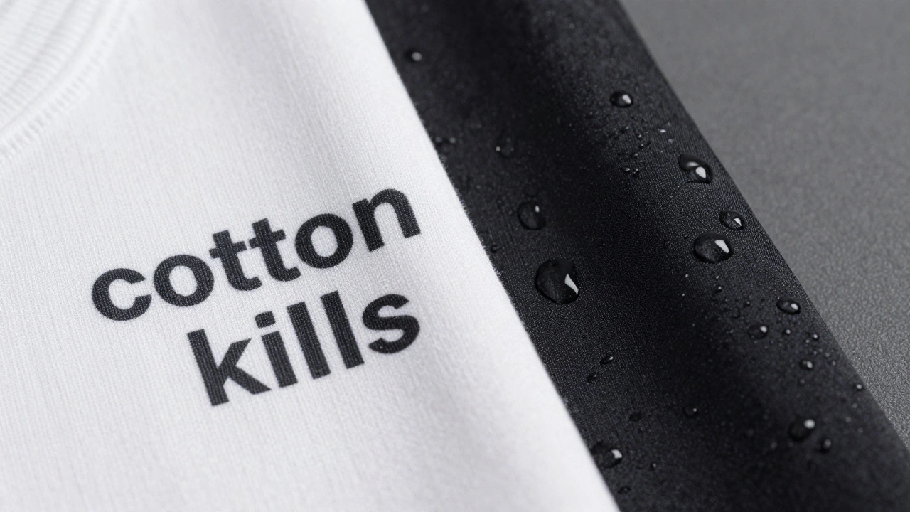 Comparison of wet cotton vs dry synthetic activewear fabric