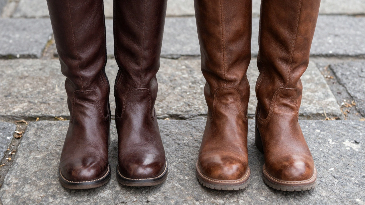 Side-by-side comparison of narrow AD and wide EE width boots